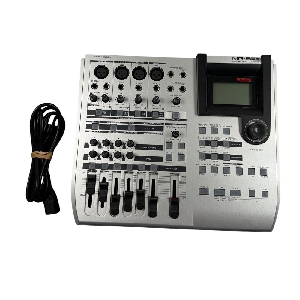 Fostex MR-8HD Digital Multitracker 8-Track Recorder Silver Effects Power Cord